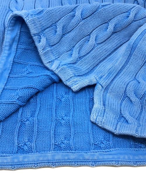 POLO RALPH LAUREN（ポロ・ラルフローレン）POLO RALPH LAUREN (ポロ・ラルフローレン) ケーブルニットポロシャツ ブルー サイズ:Mの古着・服飾アイテム