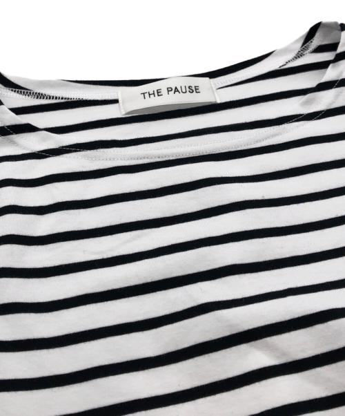 THE PAUSE（ザポーズ）THE PAUSE (ザポーズ) フレアカフスボーダープルオーバー ホワイト サイズ:FREEの古着・服飾アイテム