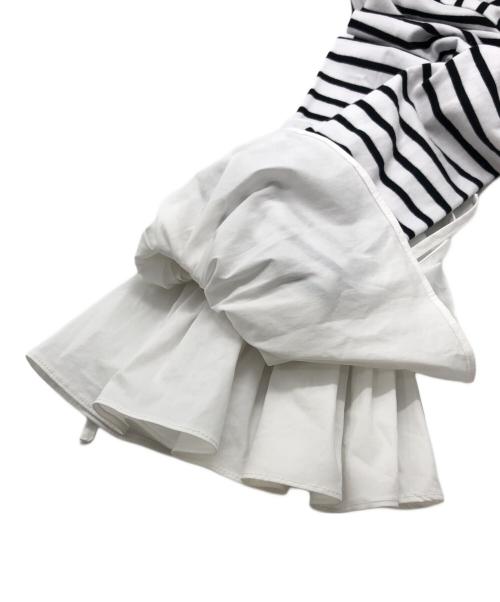 THE PAUSE（ザポーズ）THE PAUSE (ザポーズ) フレアカフスボーダープルオーバー ホワイト サイズ:FREEの古着・服飾アイテム