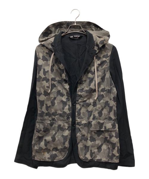 BLACK COMME des GARCONS（ブラックコムデギャルソン）BLACK COMME des GARCONS (ブラックコムデギャルソン) レイヤードジャケット ブラック サイズ:Sの古着・服飾アイテム
