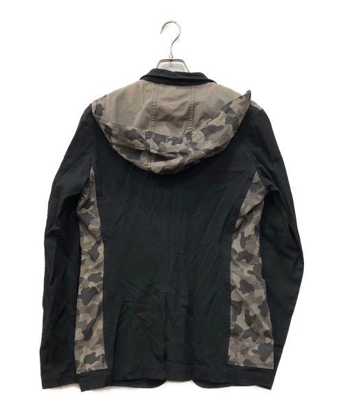BLACK COMME des GARCONS（ブラックコムデギャルソン）BLACK COMME des GARCONS (ブラックコムデギャルソン) レイヤードジャケット ブラック サイズ:Sの古着・服飾アイテム