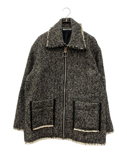 BEAUTY&YOUTH（ビューティーアンドユース）BEAUTY&YOUTH (ビューティーアンドユース) ヘリンボーンツイード ブルゾン ブラック サイズ:Mの古着・服飾アイテム