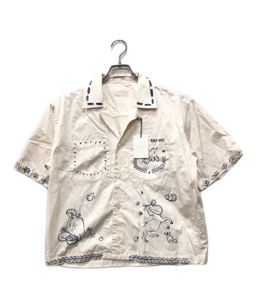 Aime Leon Dore（エメ レオン ドレ）Aime Leon Dore (エメ レオン ドレ) SS Printed Cropped Camp Shirt ホワイト サイズ:S 未使用品の古着・服飾アイテム