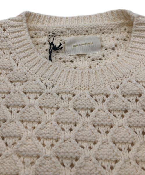 Aime Leon Dore（エメ レオン ドレ）Aime Leon Dore (エメ レオン ドレ) Eyelet Cable Crewneck アイボリー サイズ:Lの古着・服飾アイテム