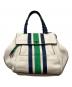 TORY BURCH（トリーバーチ）の古着「ハーフムーンストライプサッチェル」｜ホワイト