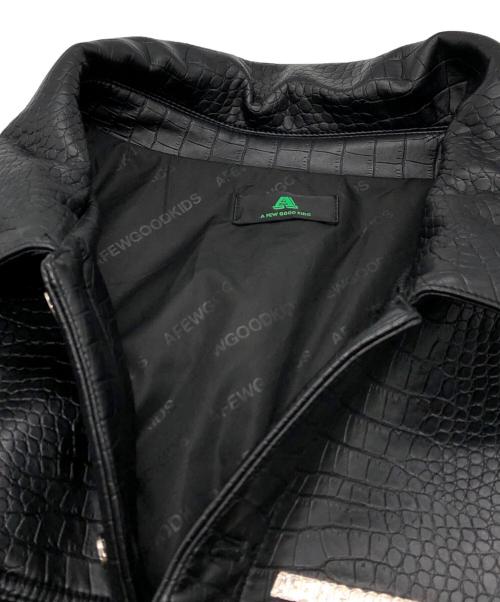A FEW GOOD KIDS（アフューグッドキッズ）A FEW GOOD KIDS (アフューグッドキッズ) Crocodile Effect Jacket ブラック サイズ:Sの古着・服飾アイテム