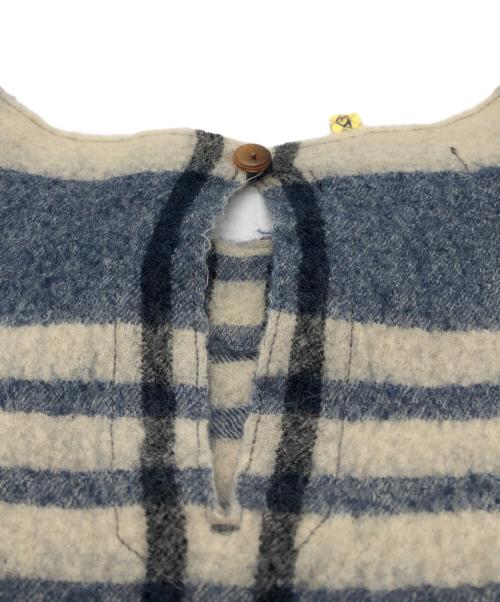 45R（フォーティファイブ・アール）45R (フォーティファイブ・アール) メリノウールチェックワンピース ネイビーの古着・服飾アイテム
