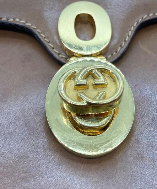 GUCCI（グッチ）GUCCI (グッチ) レザーハンドバッグ ブラウンの古着・服飾アイテム
