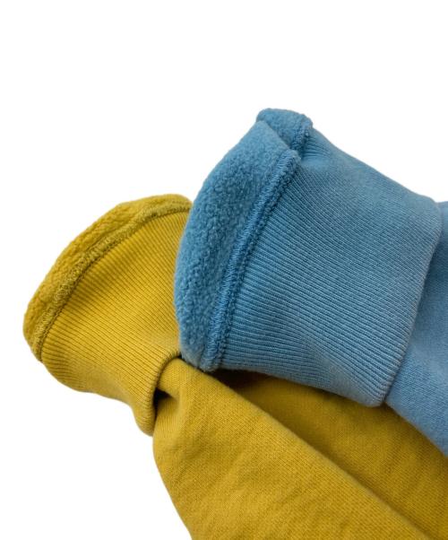 SUPREME（シュプリーム）Supreme (シュプリーム) Split Crewneck Sweatshirt Mustard イエロー×ブルー サイズ:Ｌの古着・服飾アイテム