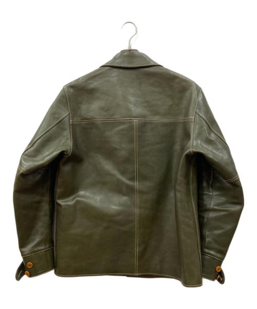 Y'2 leather（ワイツーレザー）Y'2 LEATHER (ワイツーレザー) ECO HORSE LIGHT CAR COAT≪OLIVE≫ グリーン サイズ:40の古着・服飾アイテム