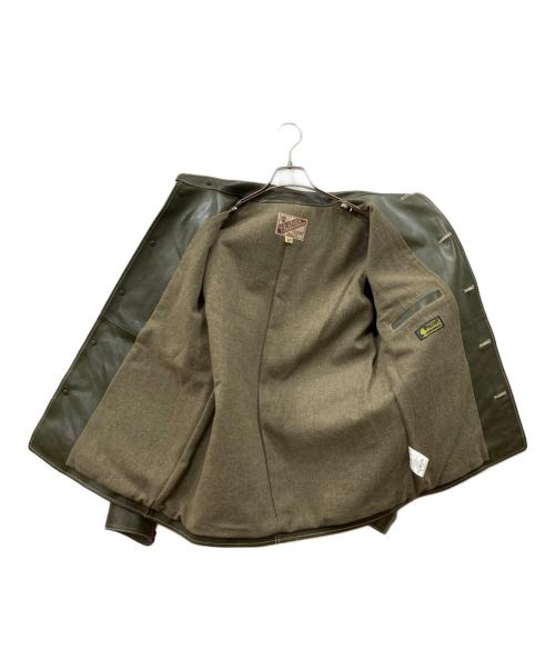 Y'2 leather（ワイツーレザー）Y'2 LEATHER (ワイツーレザー) ECO HORSE LIGHT CAR COAT≪OLIVE≫ グリーン サイズ:40の古着・服飾アイテム