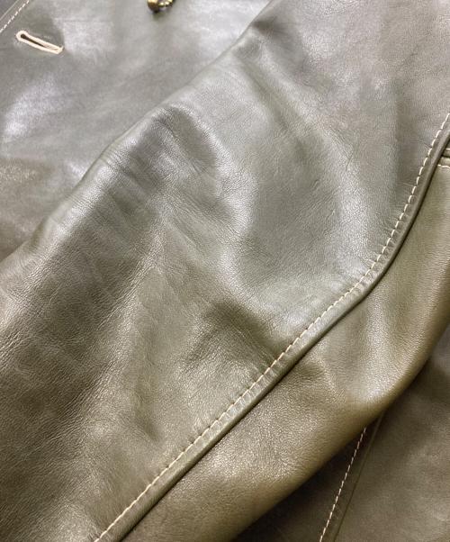 Y'2 leather（ワイツーレザー）Y'2 LEATHER (ワイツーレザー) ECO HORSE LIGHT CAR COAT≪OLIVE≫ グリーン サイズ:40の古着・服飾アイテム