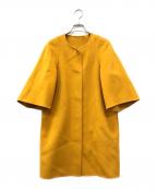 DRAWERドゥロワー）の古着「ノーカラーコート」｜オレンジ