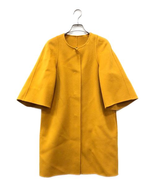 DRAWER（ドゥロワー）Drawer (ドゥロワー) ノーカラーコート オレンジ サイズ:Sの古着・服飾アイテム