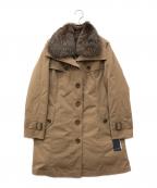 BURBERRY LONDONバーバリーロンドン）の古着「フォックスファー切替ダウンコート」｜ブラウン