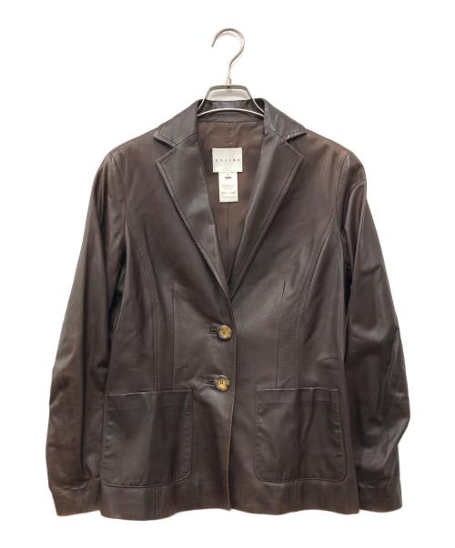 CELINE（セリーヌ）CELINE (セリーヌ) レザージャケット ブラウン サイズ:38の古着・服飾アイテム