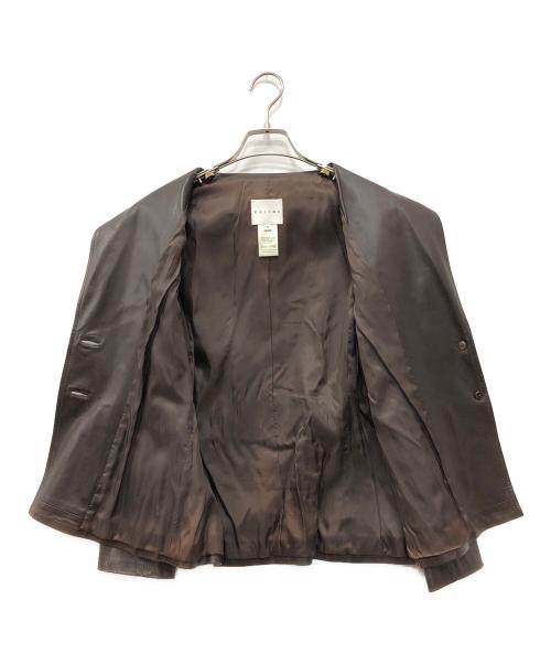 CELINE（セリーヌ）CELINE (セリーヌ) レザージャケット ブラウン サイズ:38の古着・服飾アイテム