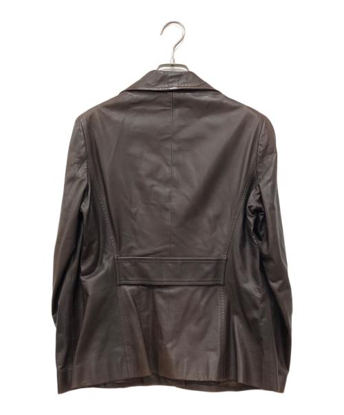 CELINE（セリーヌ）CELINE (セリーヌ) レザージャケット ブラウン サイズ:38の古着・服飾アイテム