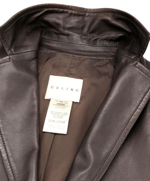 CELINE（セリーヌ）CELINE (セリーヌ) レザージャケット ブラウン サイズ:38の古着・服飾アイテム