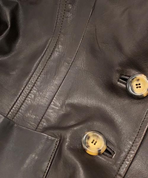 CELINE（セリーヌ）CELINE (セリーヌ) レザージャケット ブラウン サイズ:38の古着・服飾アイテム