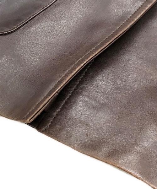 CELINE（セリーヌ）CELINE (セリーヌ) レザージャケット ブラウン サイズ:38の古着・服飾アイテム