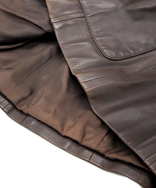 CELINE（セリーヌ）CELINE (セリーヌ) レザージャケット ブラウン サイズ:38の古着・服飾アイテム