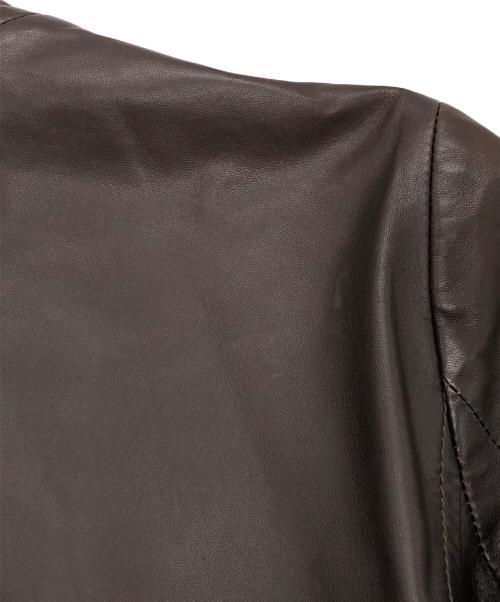 CELINE（セリーヌ）CELINE (セリーヌ) レザージャケット ブラウン サイズ:38の古着・服飾アイテム