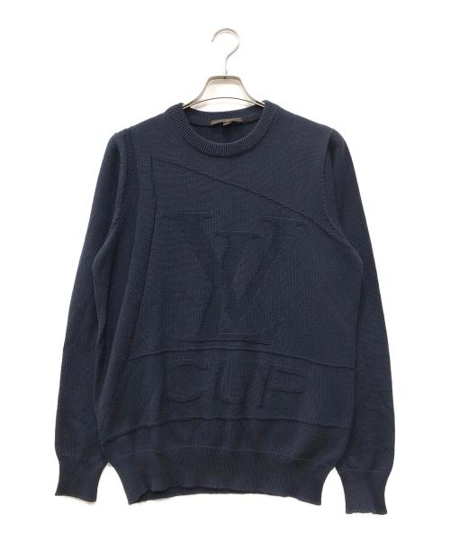 LOUIS VUITTON（ルイ ヴィトン）LOUIS VUITTON (ルイ ヴィトン) 長袖コットンルイヴィトンカップロゴニット ネイビー サイズ:Sの古着・服飾アイテム