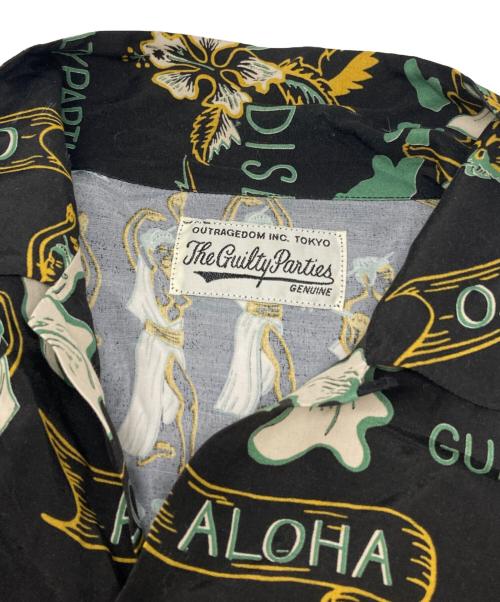 WACKO MARIA（ワコマリア）WACKO MARIA (ワコマリア) FUCK DREAM PARADISE アロハシャツ ブラック×グリーン サイズ:Lの古着・服飾アイテム