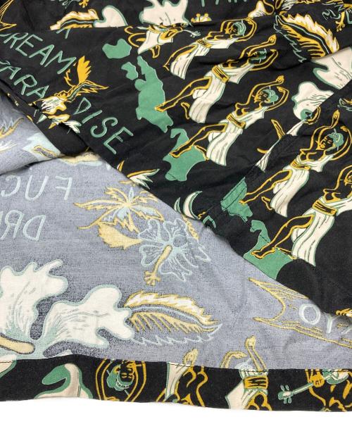 WACKO MARIA（ワコマリア）WACKO MARIA (ワコマリア) FUCK DREAM PARADISE アロハシャツ ブラック×グリーン サイズ:Lの古着・服飾アイテム