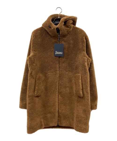 HERNO（ヘルノ）HERNO (ヘルノ) ボアフリースコート ブラウン サイズ:48の古着・服飾アイテム