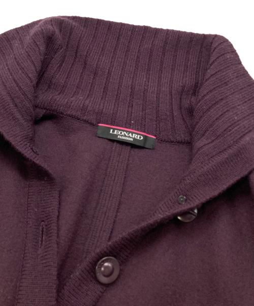 LEONARD（レオナール）LEONARD (レオナール) ニットコート パープル サイズ:38の古着・服飾アイテム