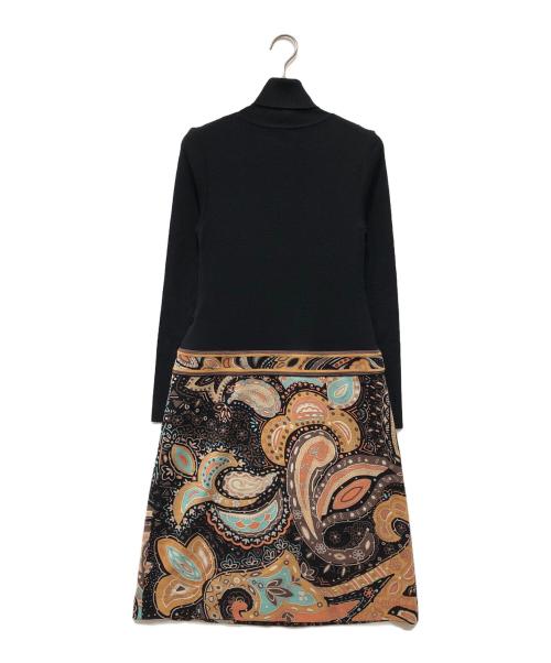 LEONARD（レオナール）LEONARD (レオナール) 切替ニットワンピース ブラック サイズ:3の古着・服飾アイテム