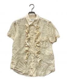 COMME des GARCONS COMME des GARCONS（コムデギャルソン コムデギャルソン）の古着「半袖フリルギャザーシルクシャツ」｜アイボリー