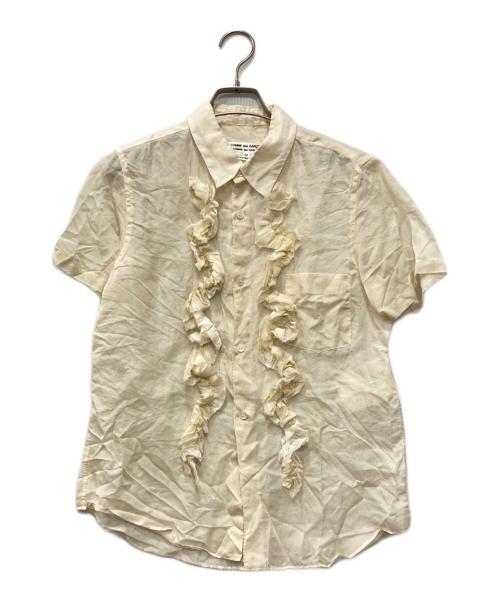 COMME des GARCONS COMME des GARCONS（コムデギャルソン コムデギャルソン）COMME des GARCONS COMME des GARCONS (コムデギャルソン コムデギャルソン) 半袖フリルギャザーシルクシャツ アイボリー サイズ:Mの古着・服飾アイテム