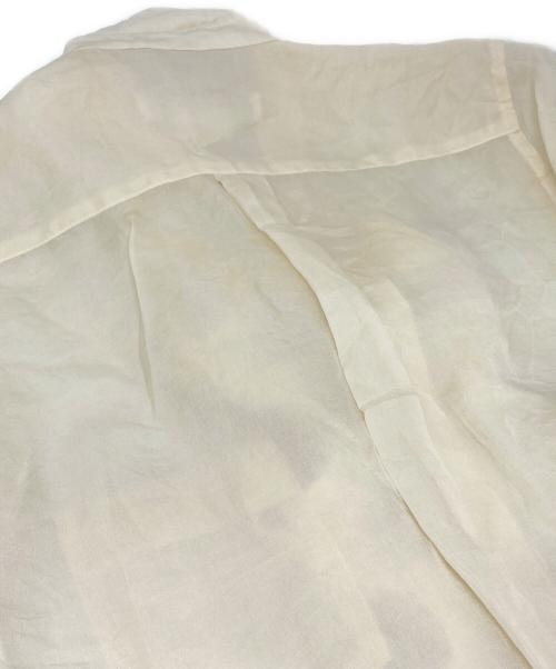 COMME des GARCONS COMME des GARCONS（コムデギャルソン コムデギャルソン）COMME des GARCONS COMME des GARCONS (コムデギャルソン コムデギャルソン) 半袖フリルギャザーシルクシャツ アイボリー サイズ:Mの古着・服飾アイテム