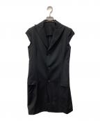 yohji yamamoto+noirヨウジヤマモトプリュスノアール）の古着「ロングジレ」｜ブラック