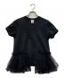 noir kei ninomiya（ノワール ケイ ニノミヤ）の古着「チュール切替Tシャツ」｜ブラック