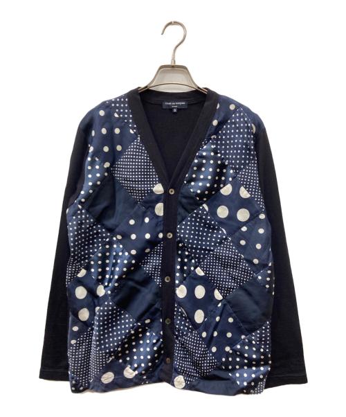 COMME des GARCONS（コムデギャルソン）COMME des GARCONS (コムデギャルソン) ドットダイヤパッチワークカーディガン ネイビー サイズ:Sの古着・服飾アイテム