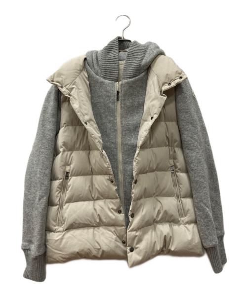 MONCLER（モンクレール）MONCLER (モンクレール) ニット切替ダウンジャケット ベージュ サイズ:5の古着・服飾アイテム