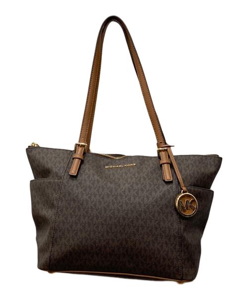 MICHAEL KORS（マイケル・コース）MICHAEL KORS (マイケル・コース) JET SET ITEMトートバッグ ブラウンの古着・服飾アイテム