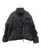 MAISON SPECIALメゾンスペシャル）の古着「2WAYチェックリボンバファーブルゾン」｜ブラック