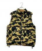 A BATHING APEア ベイシング エイプ）の古着「Camo Reversible Down Vest」｜ベージュ