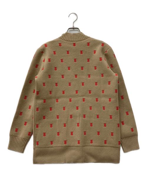 BURBERRY LONDON ENGLAND（バーバリー ロンドン イングランド）BURBERRY LONDON ENGLAND (バーバリー ロンドン イングランド) 総柄ロゴオーバーサイズカーディガン ベージュ サイズ:XSの古着・服飾アイテム