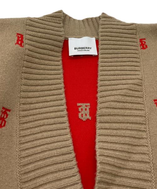 BURBERRY LONDON ENGLAND（バーバリー ロンドン イングランド）BURBERRY LONDON ENGLAND (バーバリー ロンドン イングランド) 総柄ロゴオーバーサイズカーディガン ベージュ サイズ:XSの古着・服飾アイテム