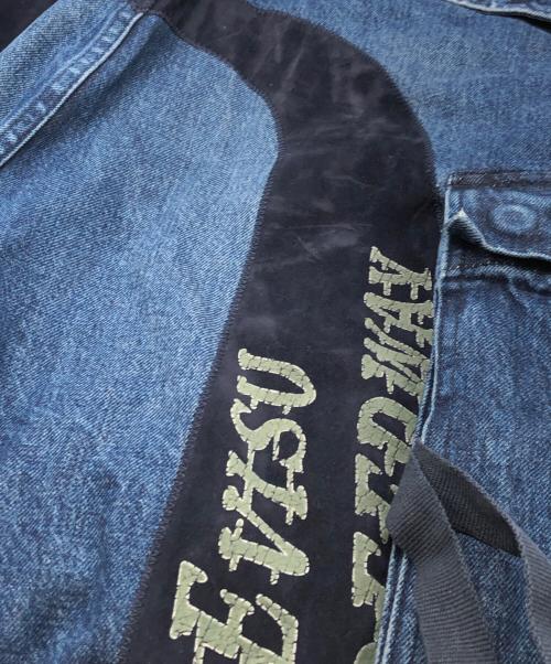 EVISU（エヴィス）EVISU (エヴィス) ウォッシュ大黒刺繍ワイドレッグカーゴジーンズ インディゴ サイズ:XXLの古着・服飾アイテム