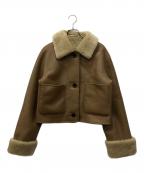 CLANEクラネ）の古着「VEGAN LEATHER BOA SHORT JACKET」｜ブラウン
