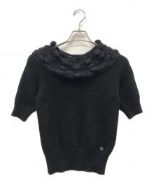 CHANEL（シャネル）の古着「半袖ボンボンカシミヤニット」｜ブラック