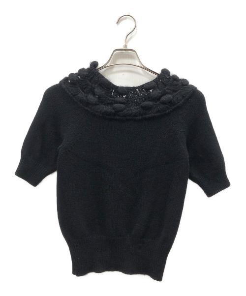 CHANEL（シャネル）CHANEL (シャネル) 半袖ボンボンカシミヤニット ブラック サイズ:38の古着・服飾アイテム