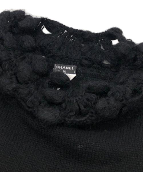 CHANEL（シャネル）CHANEL (シャネル) 半袖ボンボンカシミヤニット ブラック サイズ:38の古着・服飾アイテム